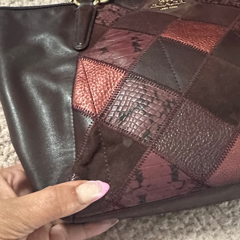 Coach Red and Brown Satchel Bag - Picture 4 of 11